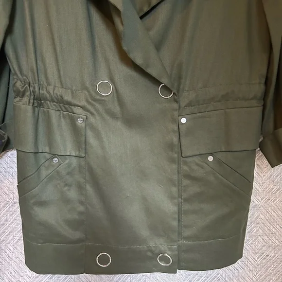 Sandro Olive Trench Coat - Picture 9 of 15